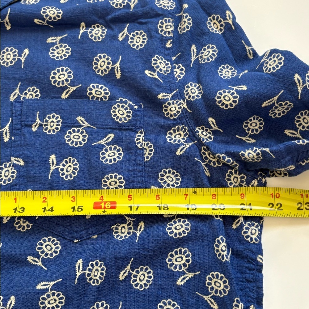 Toad & Co Salton Short Sleeve Shirt Blue Floral Size Large - Picture 6 of 7